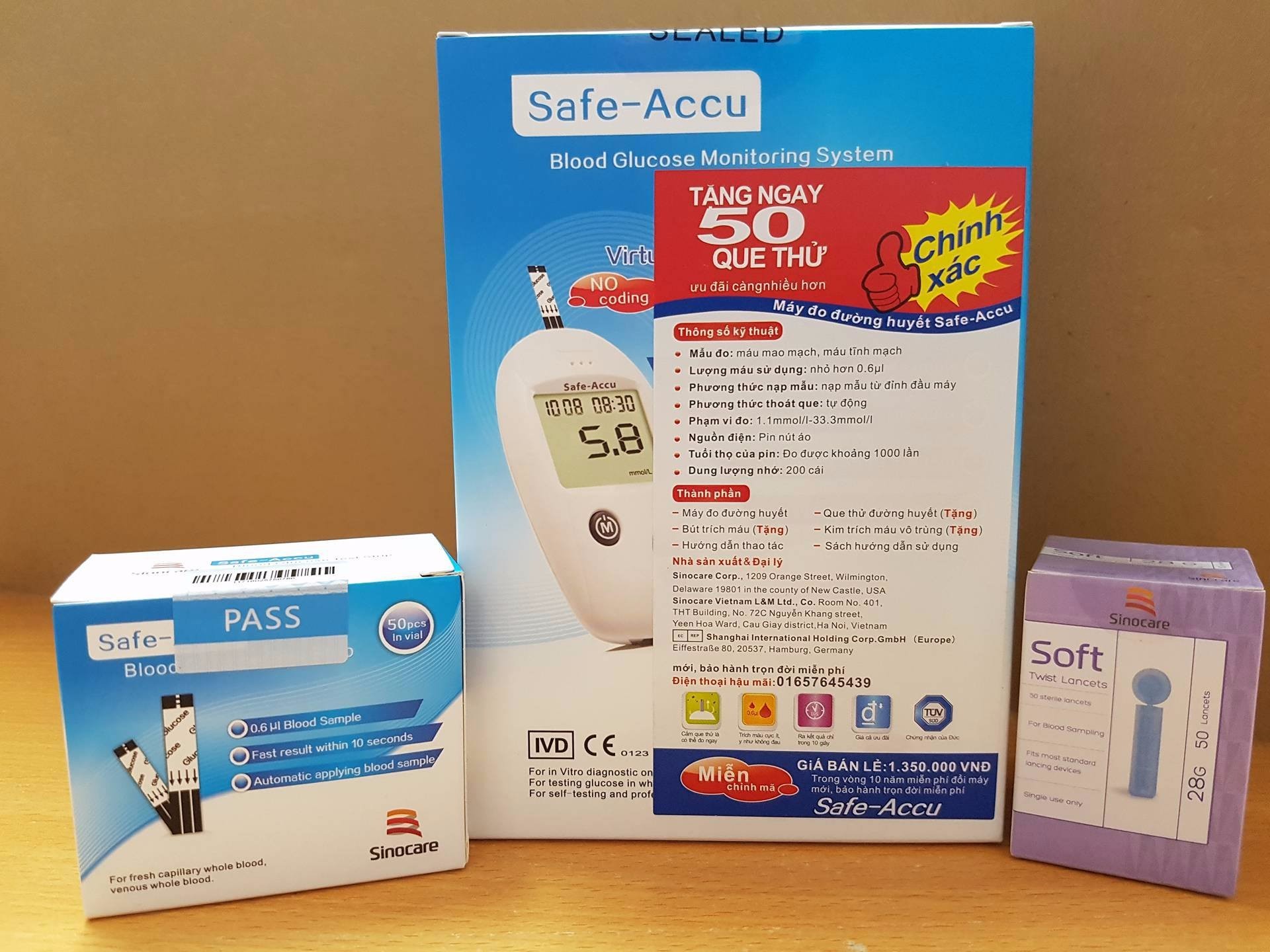 Máy đo đường huyết Safe-Accu SINOCARE
